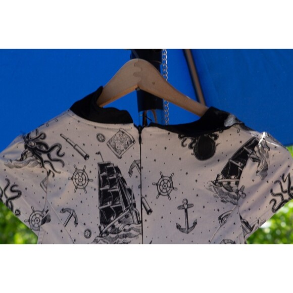 Sourpuss Cream Kraken’s Revenge Lizzie Dress Retired Rockabilly Pinup Style | XS - Picture 6 of 16